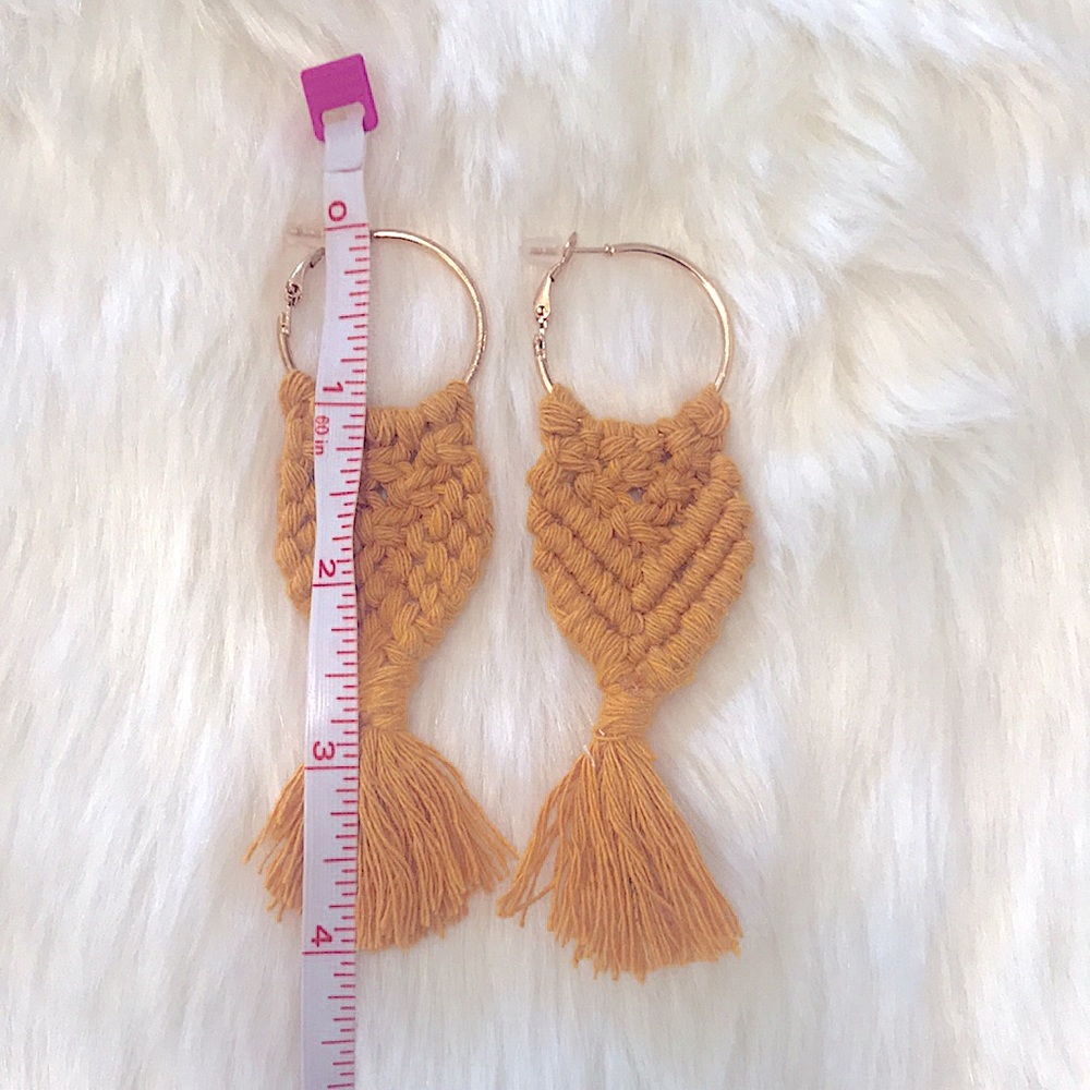 🆕Trendy Macrame Earrings Handmade w/ L♥️VE; Boho Bohemian Style🪶Light Weight - Picture 12 of 16